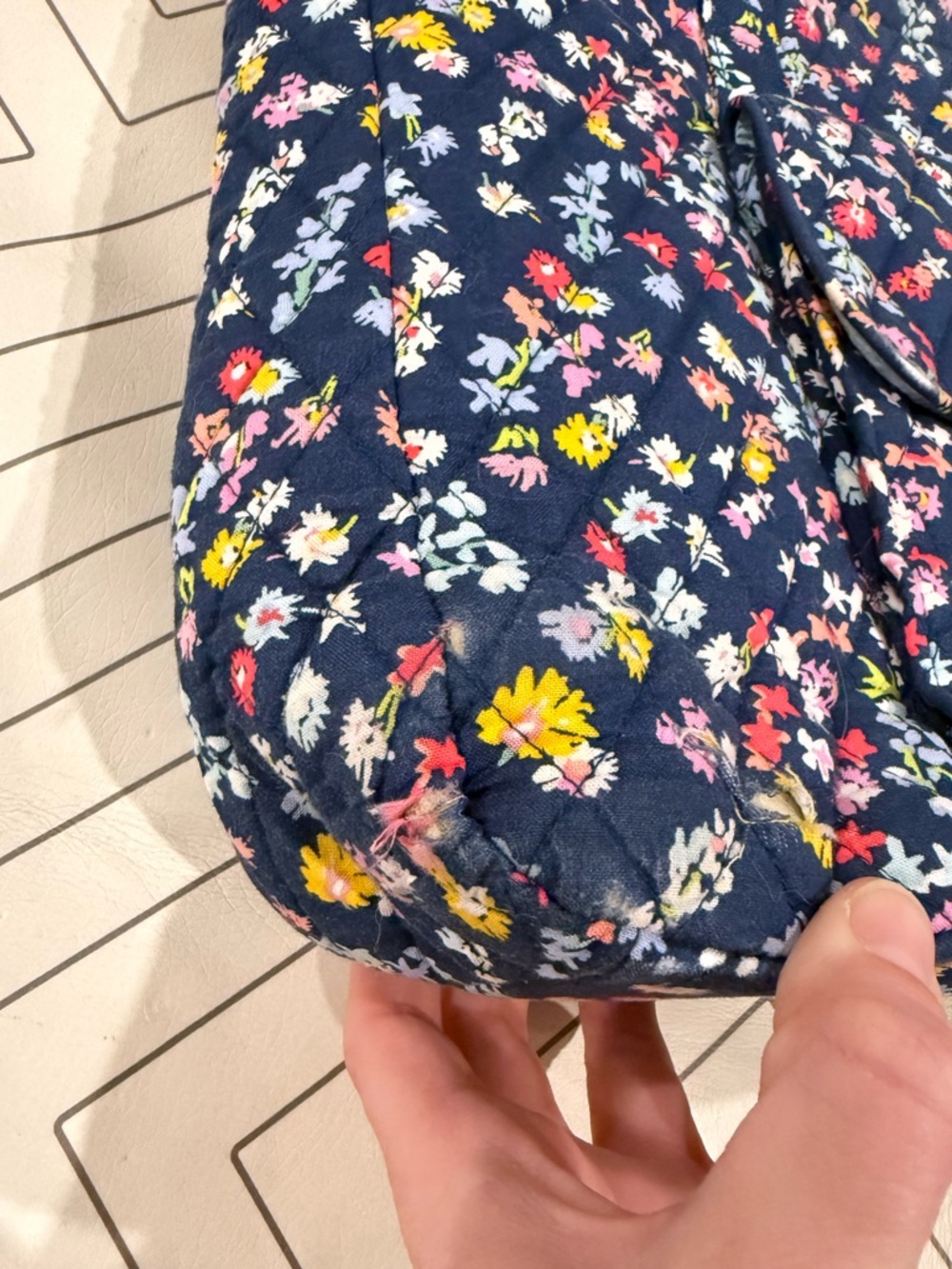 Vera Bradley Navy Floral Tote Purse - Picture 5 of 13
